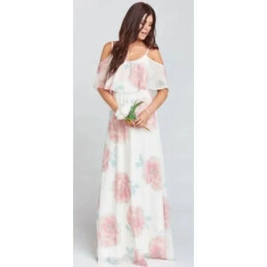 Show Me Your Mumu Womens Caitlin Ruffled Maxi Dress Wedding Bells Floral XS NWT